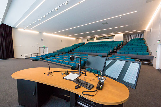 A large lecture theatre seating up to 450 delegates