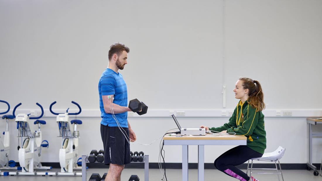 Sport Science study on person undertaking exercise