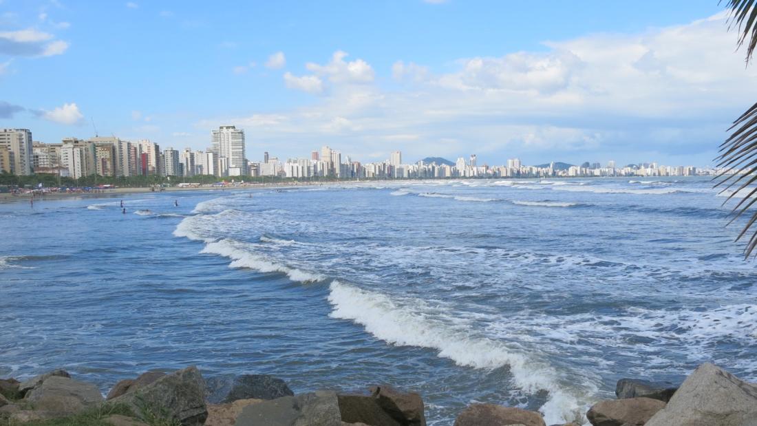 Beach with high-rise buildings in background