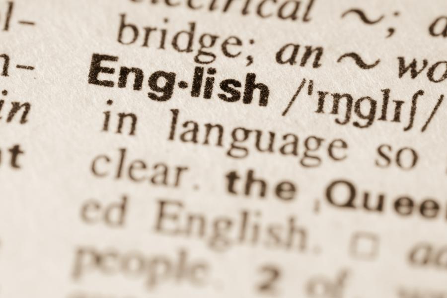 Image of the entry 'English' in a dictionary