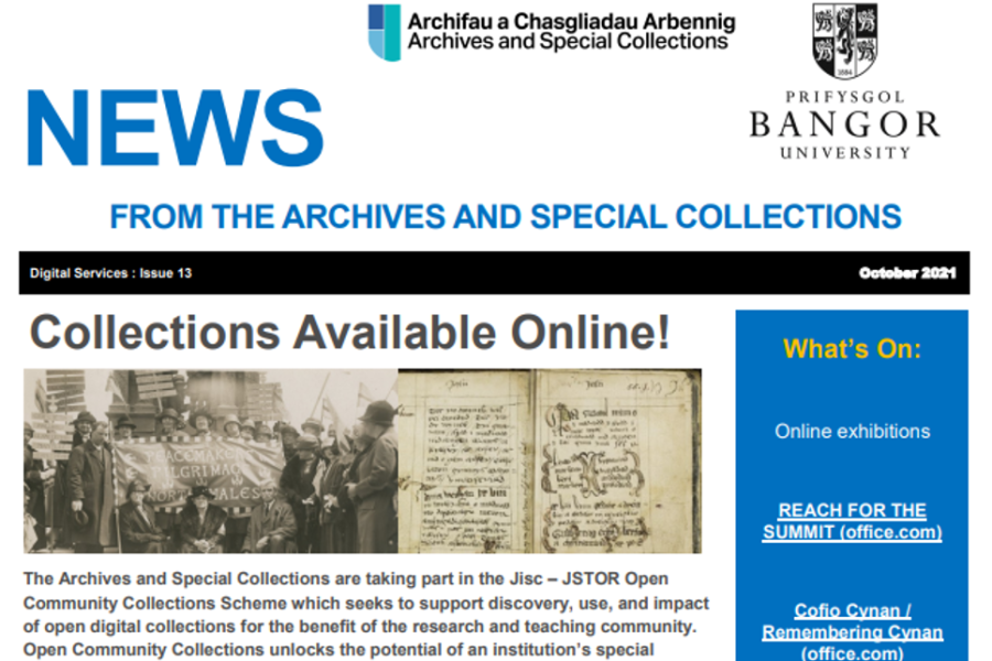 Cover of a random archives and special collections newsletter