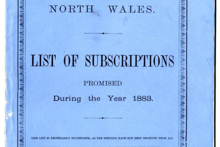 Picture of the 1883 List of Subscriptions