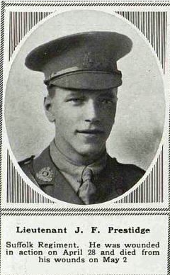 Photo of John Vernon Fitzgerald Prestidge who died in the Great War