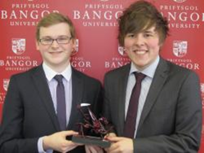 Winners of the 2014 LexisNexis Welsh National Moot, Aaron Clegg (left) and Adam Gulliver