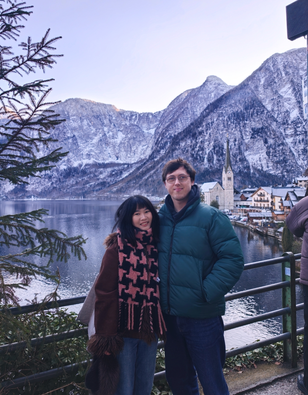 Harrison Davis and his wife in a mountain view