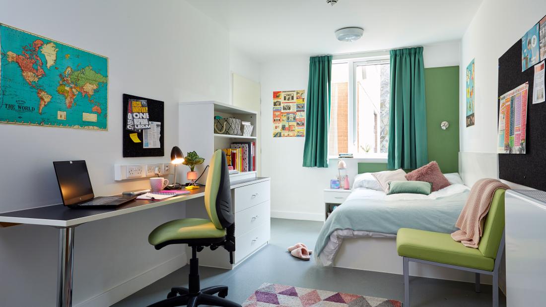Inside one of the students flats at St Mary's Student Village