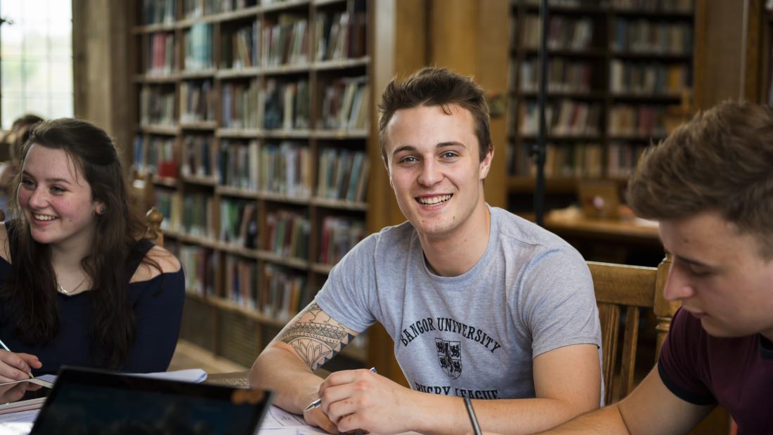 Students in the Welsh Library