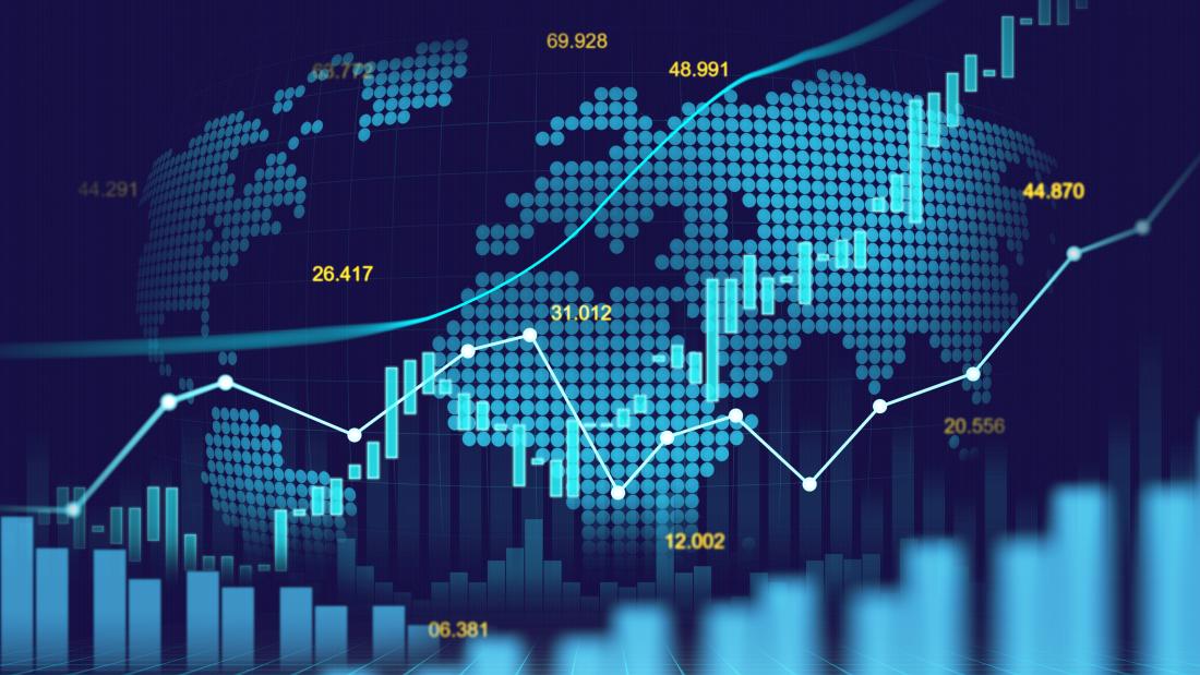 Stock market digital graph