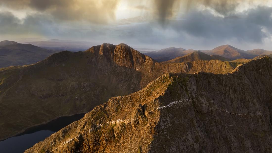 View of mountains tops.