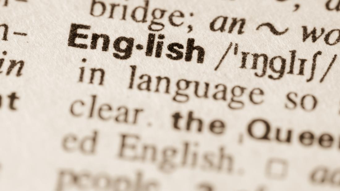 Image of the entry 'English' in a dictionary