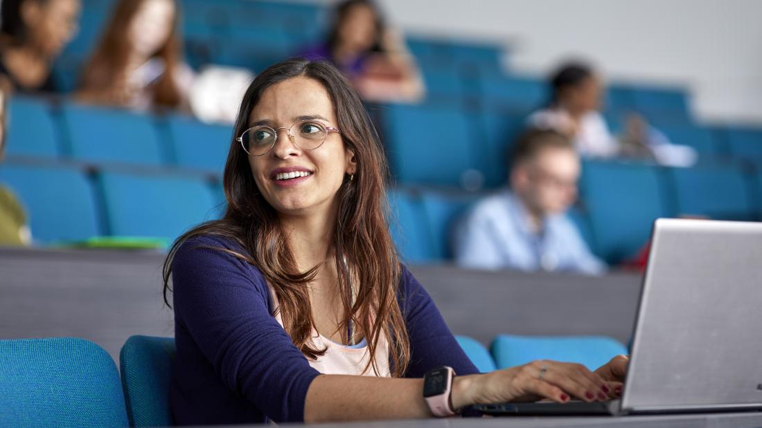 Students in Pontio lecture theatre