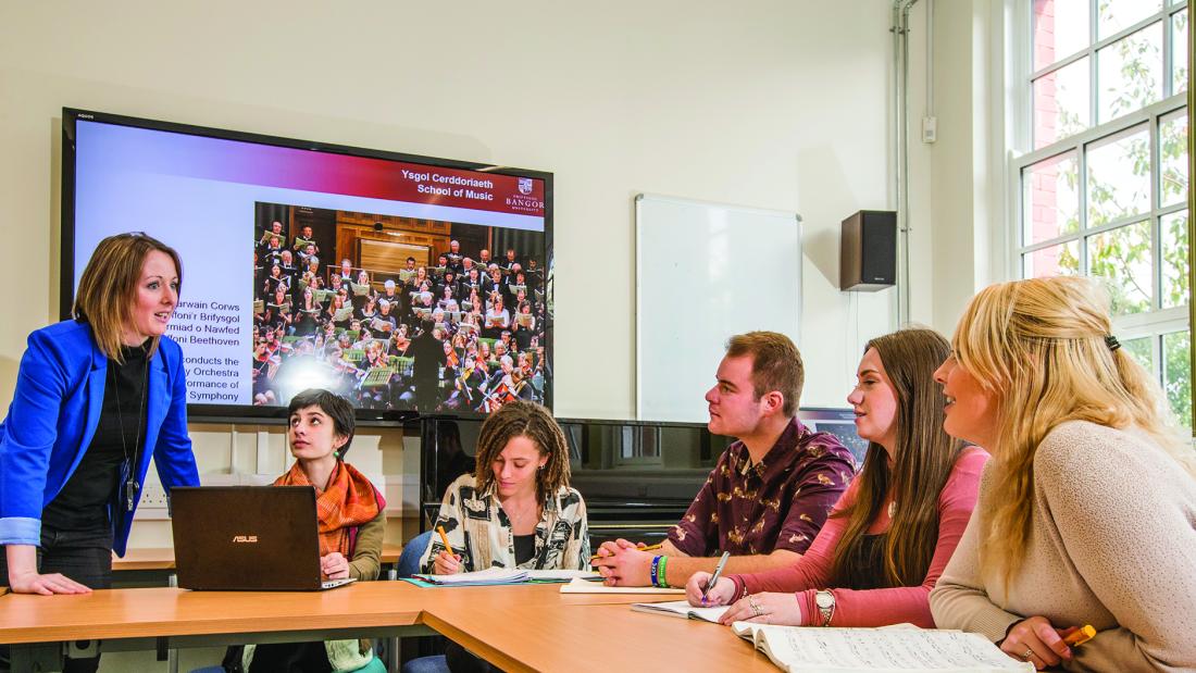 Students in a Music seminar