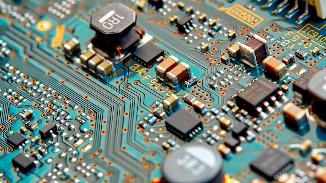 Electronic circuit board close up