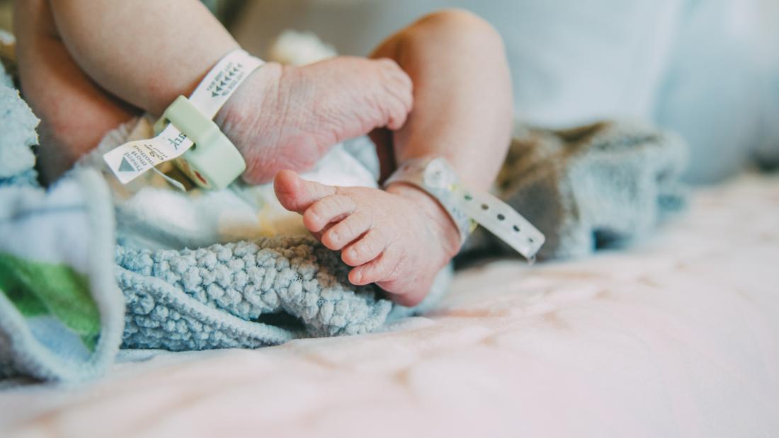 Newborn baby feet