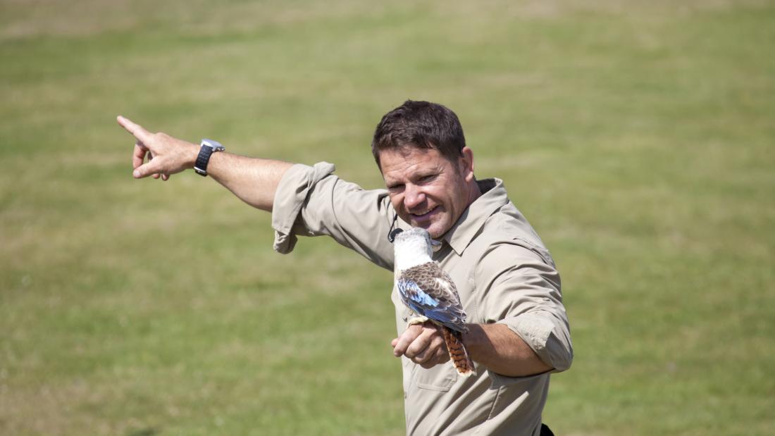Steve Backshall with Bird of Prey
