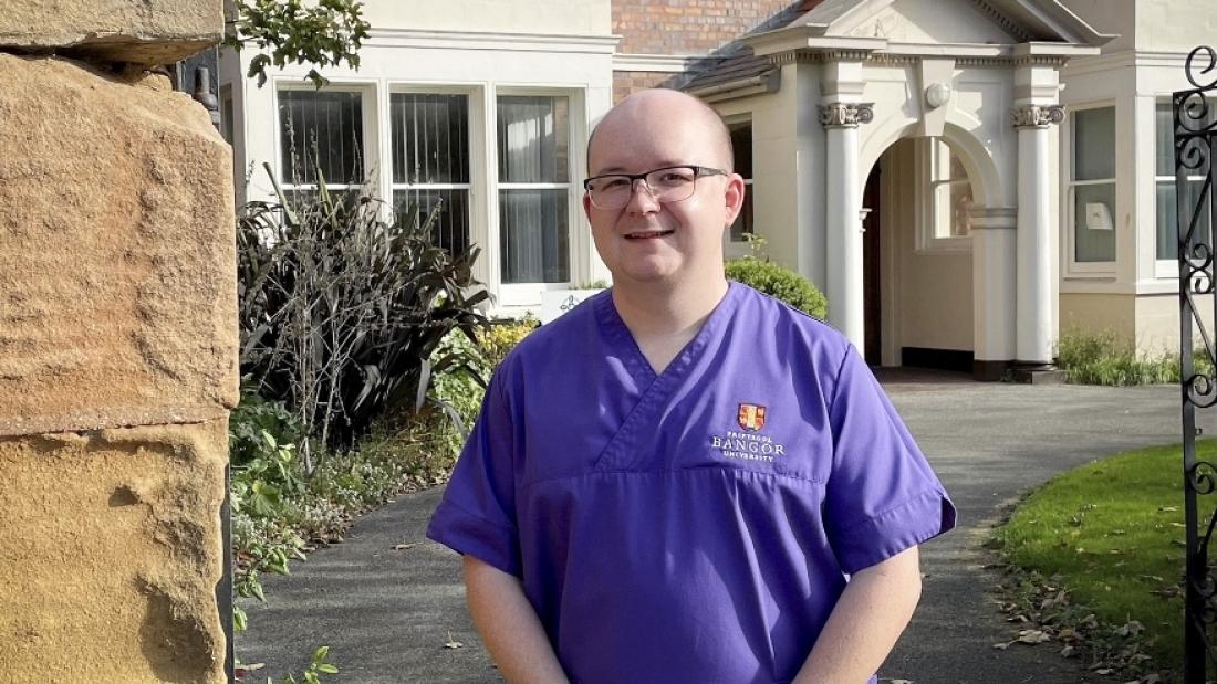 Daniel Flower in nursing uniform