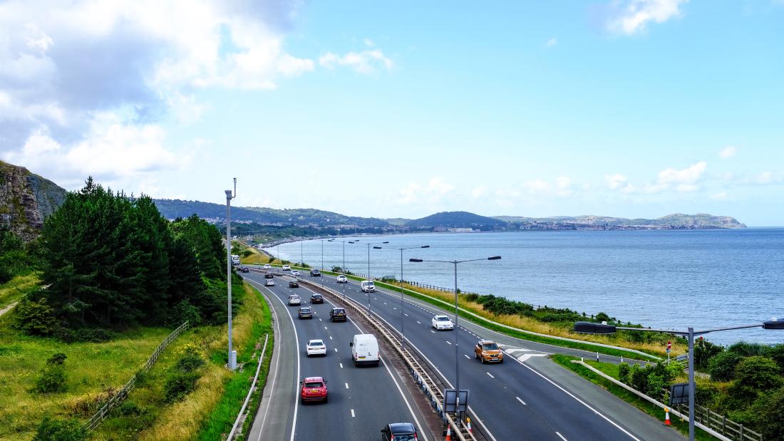 The A55 in North Wales