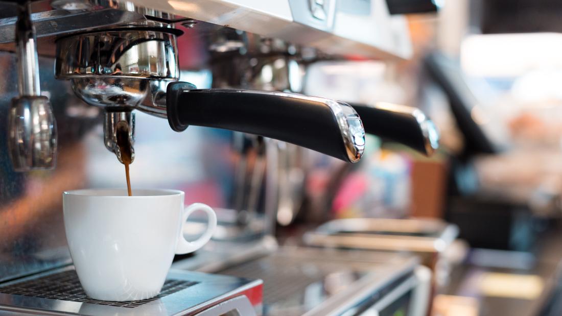 Coffee machine in a cafe