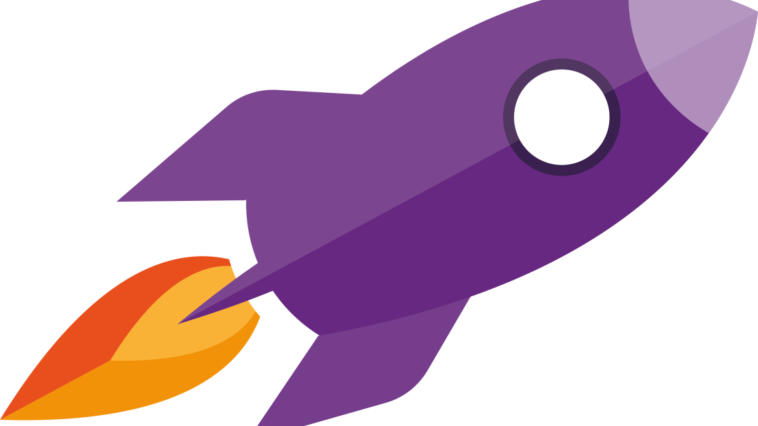 cartoon image of a purple rocket