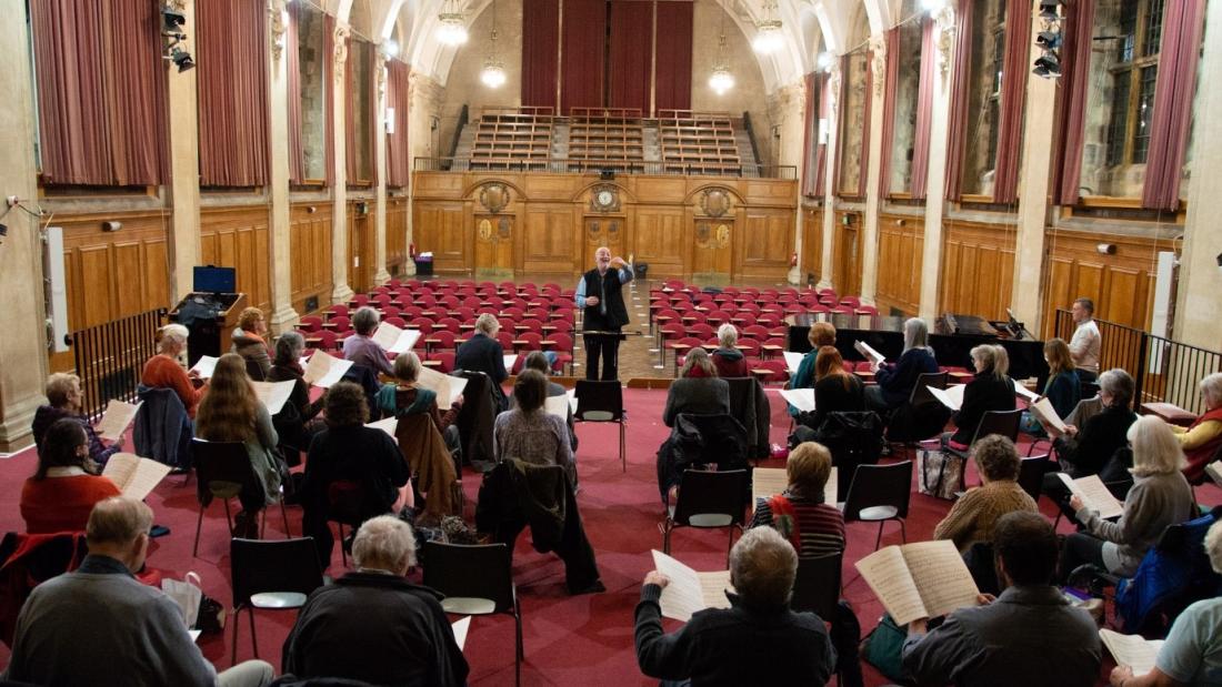 people singing in a choir