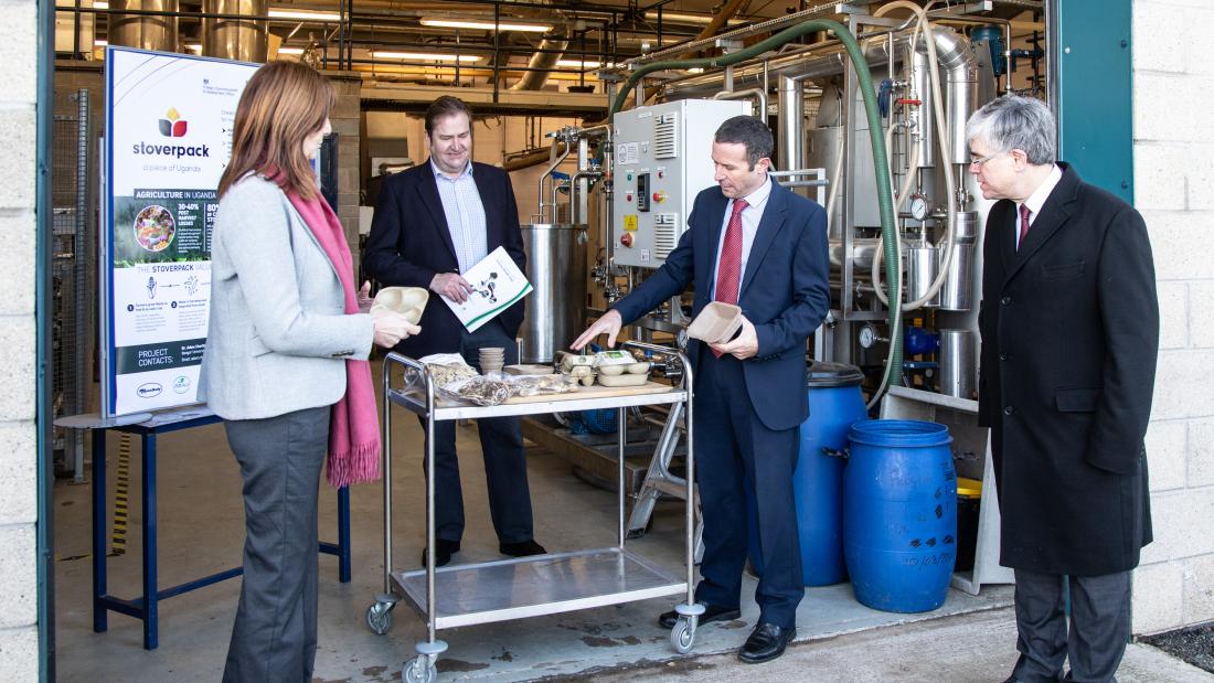people showing biodegradable packaging