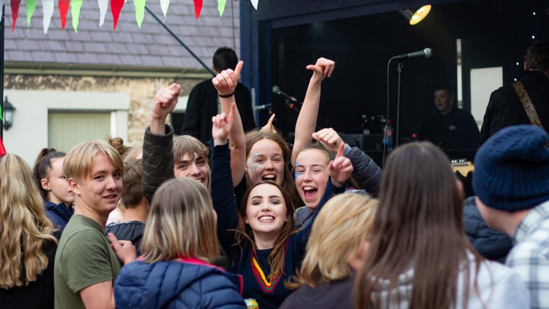 Young people enjoying Gwyl Cefni