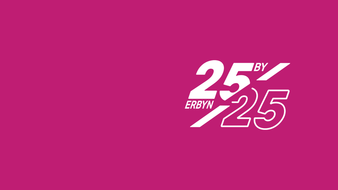 25 by 25 logo on pink background