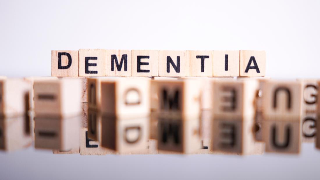 DEMENTIA written with Scrabble tiles