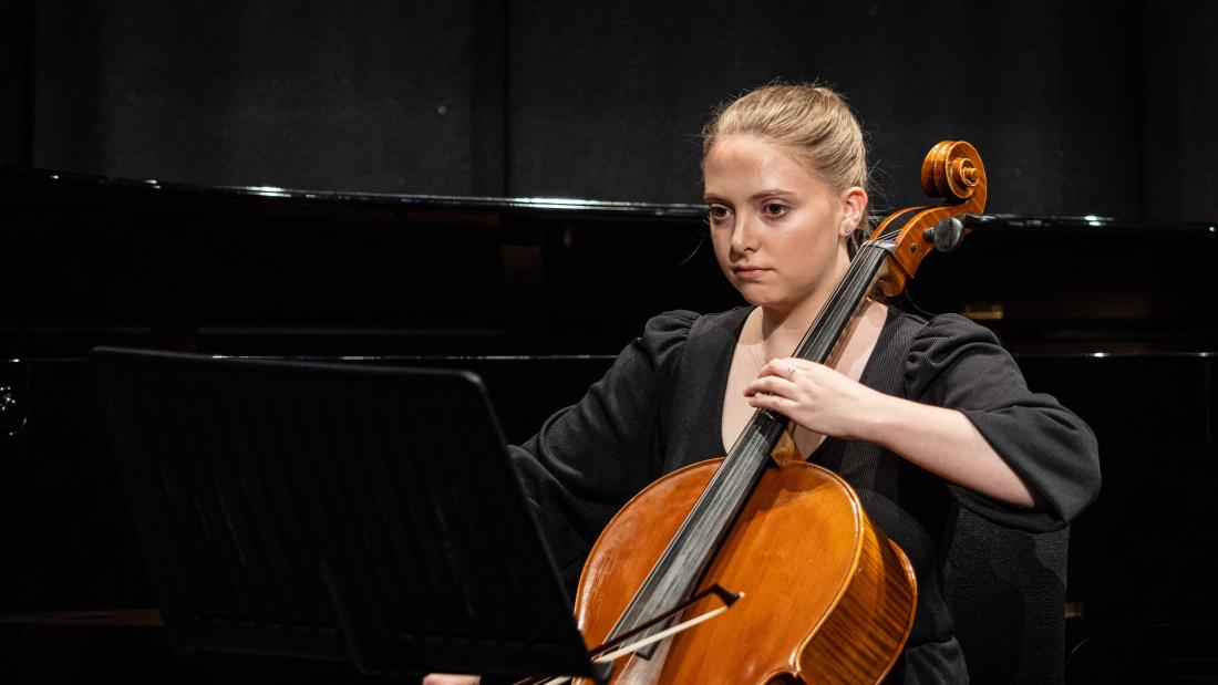 Person playing a cello
