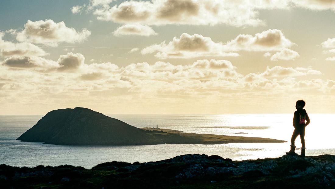 Ynys Enlli (Bardsey) viewed from Mynydd Mawr, Penllŷn