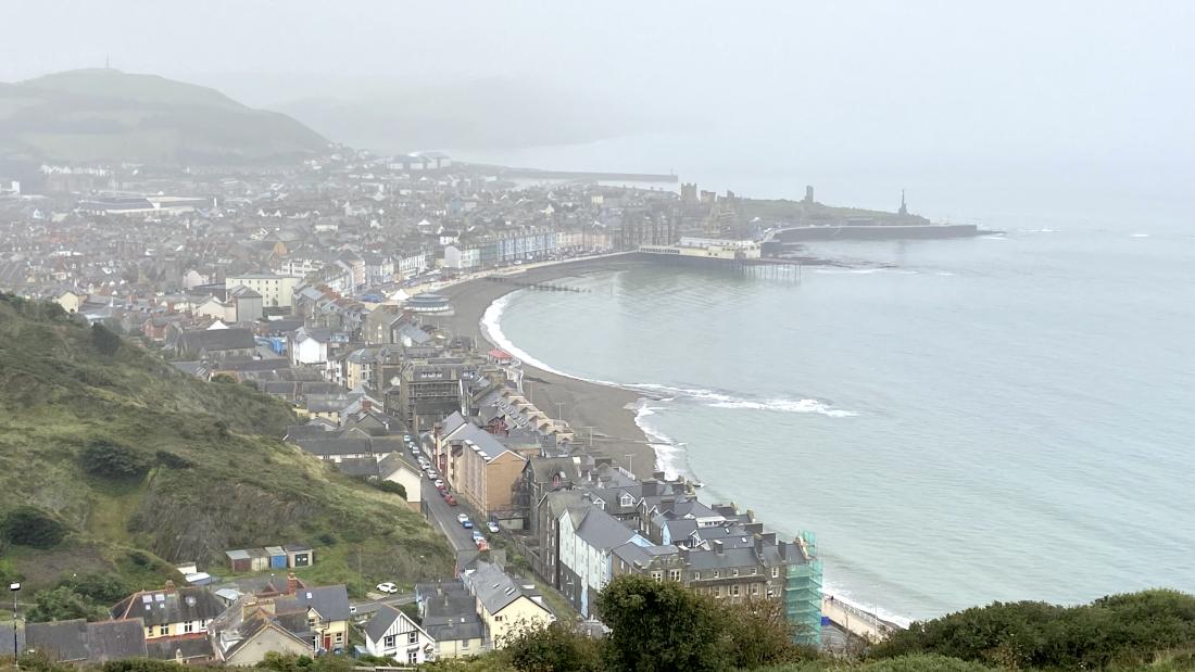 Photograph of Aberystwyth, the sea and Welsh Coast., from Constitution hill