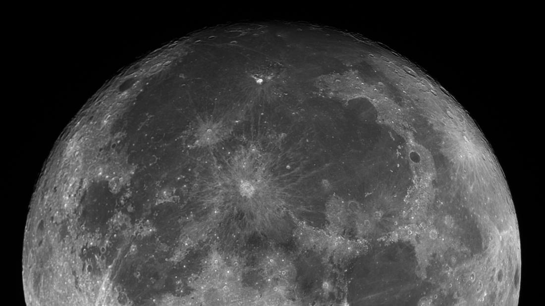 Black and white image of the Moon