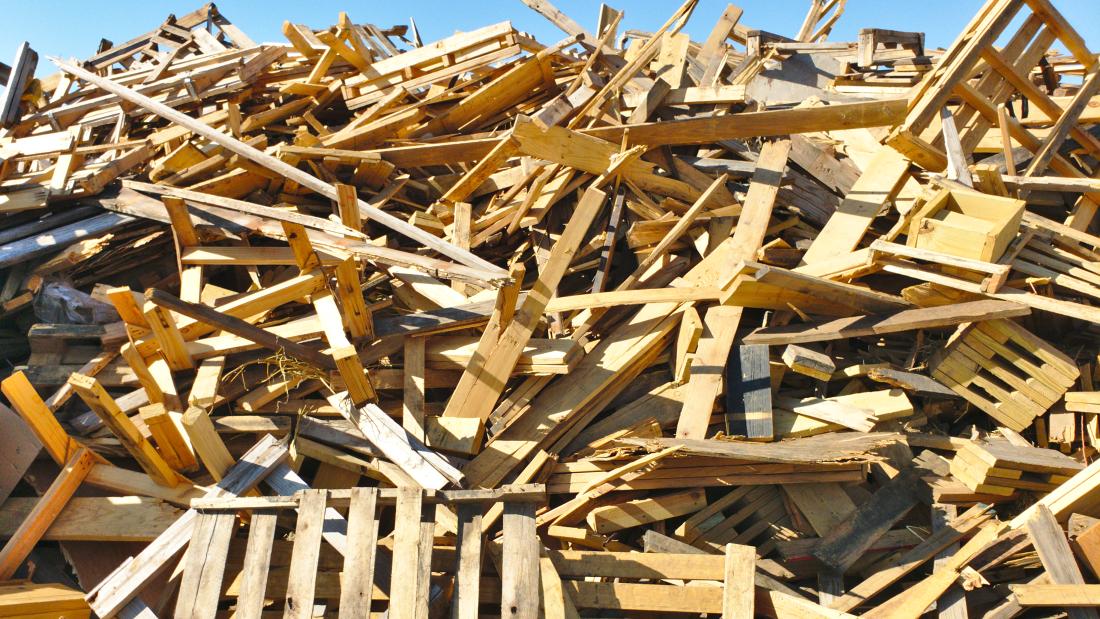 woodden pallets piled high