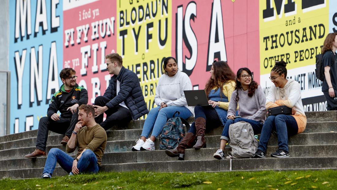 Students outside Pontio