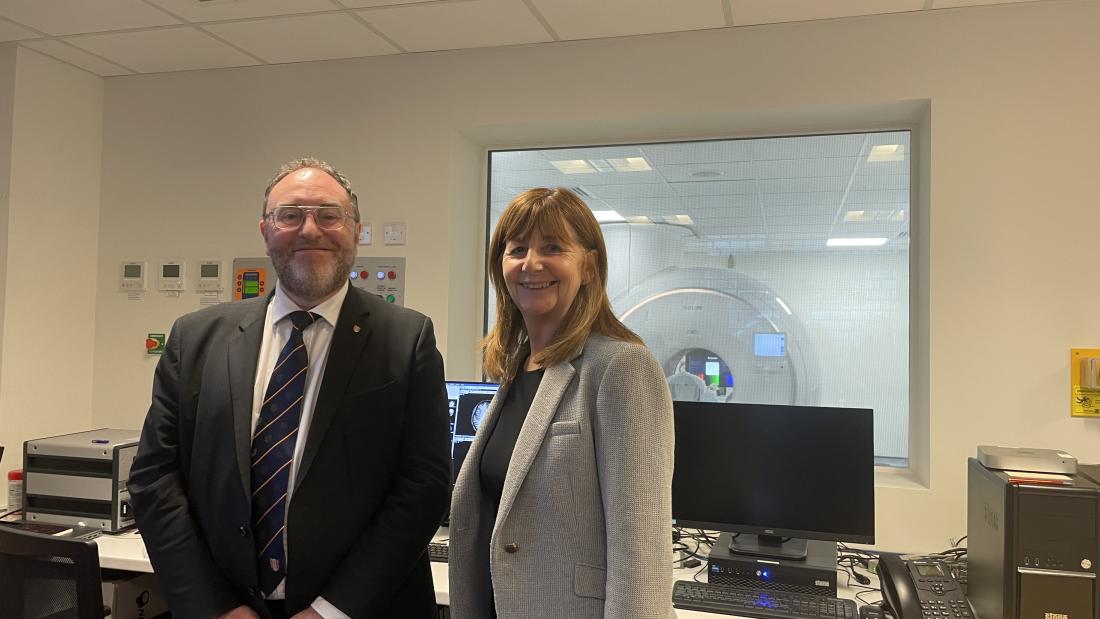 Vice Chancellor Professor Edmund Burge and Minister for North Wales Lesley Griffiths