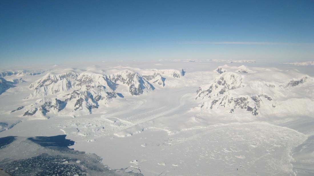 Blue sky and glaciers