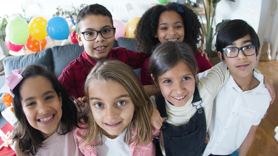 Group of six smiling children