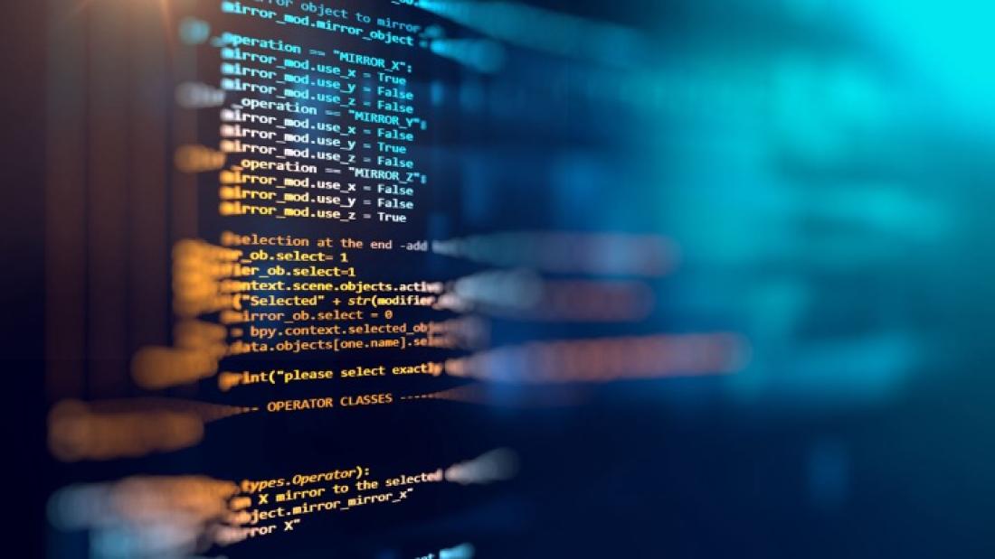 Image showing code in the background, image from PowerPoint slide