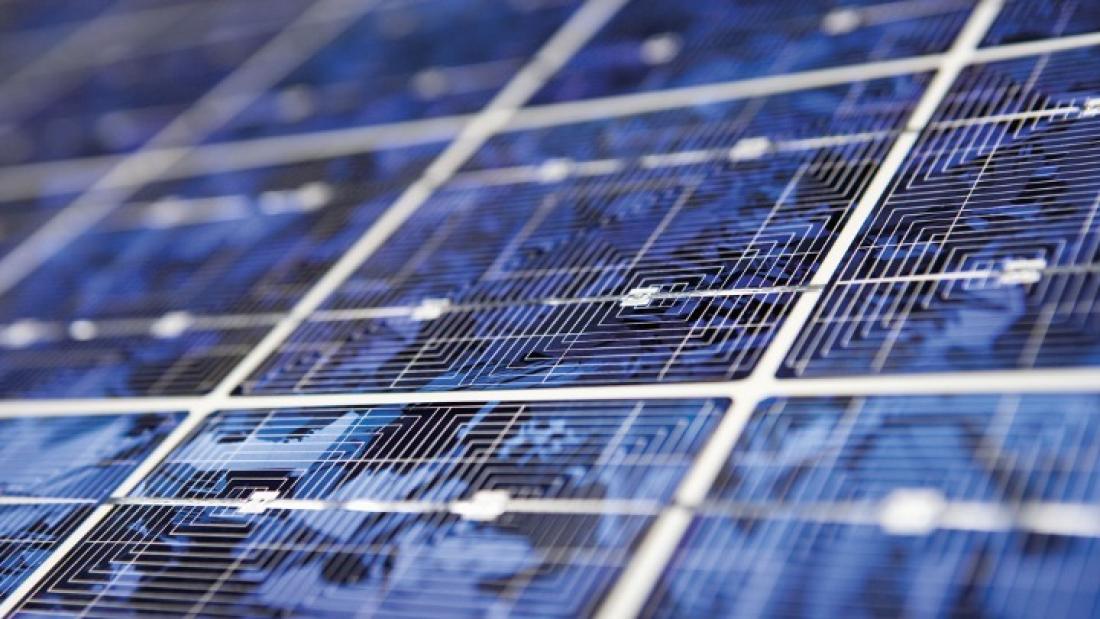 Close up of solar panel