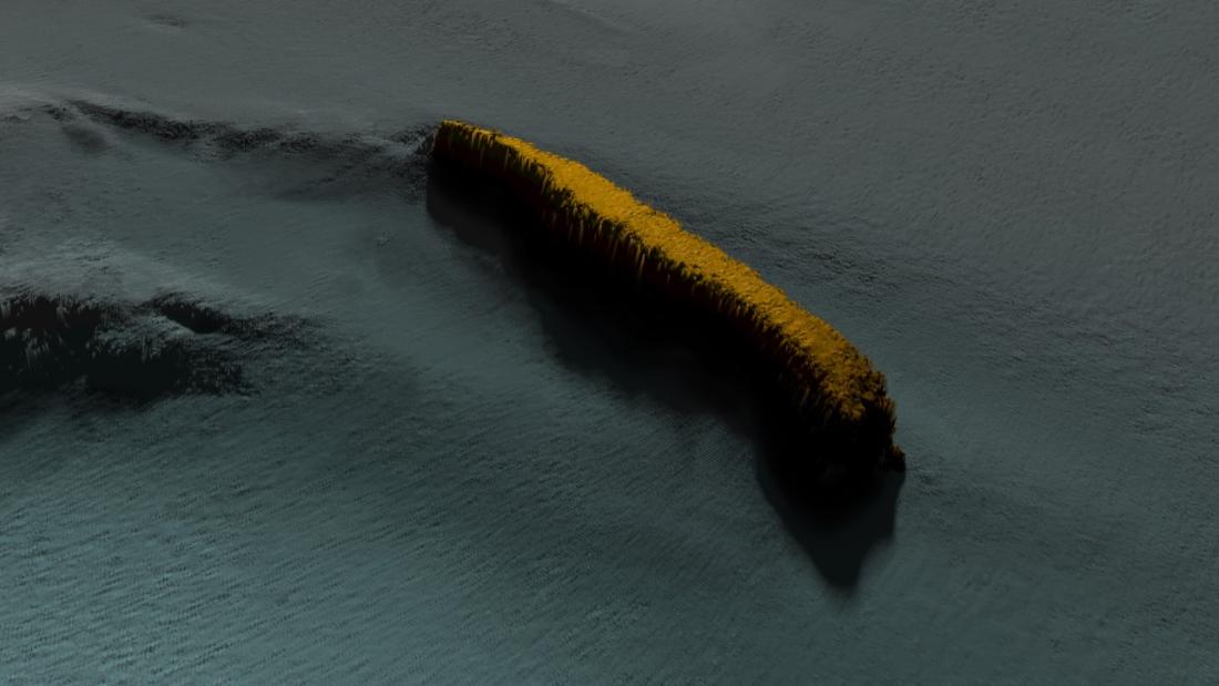 Digital image of a hull on the seafloor