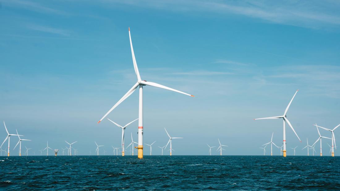 Picture of a sea windfarm