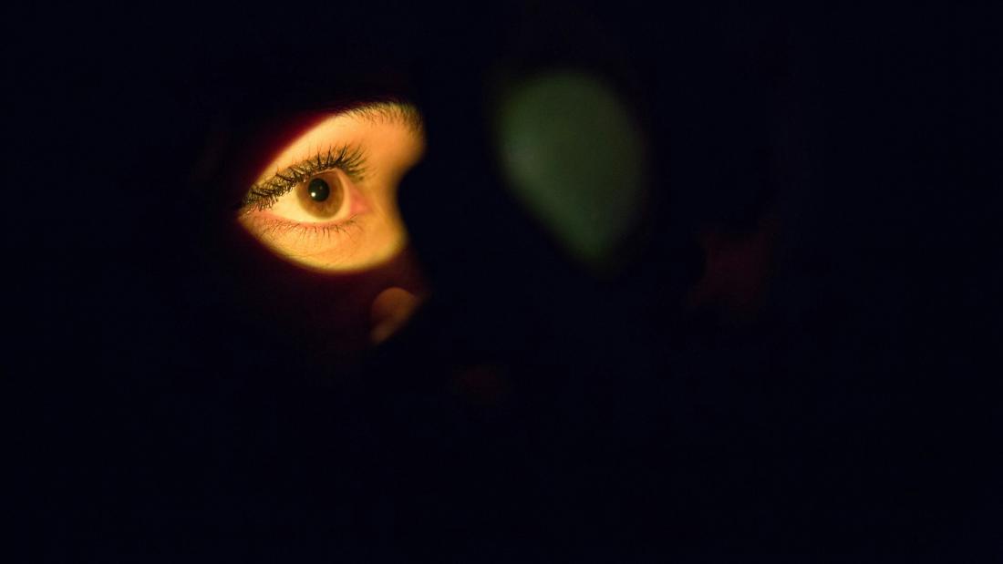 Picture of light shining on an eye