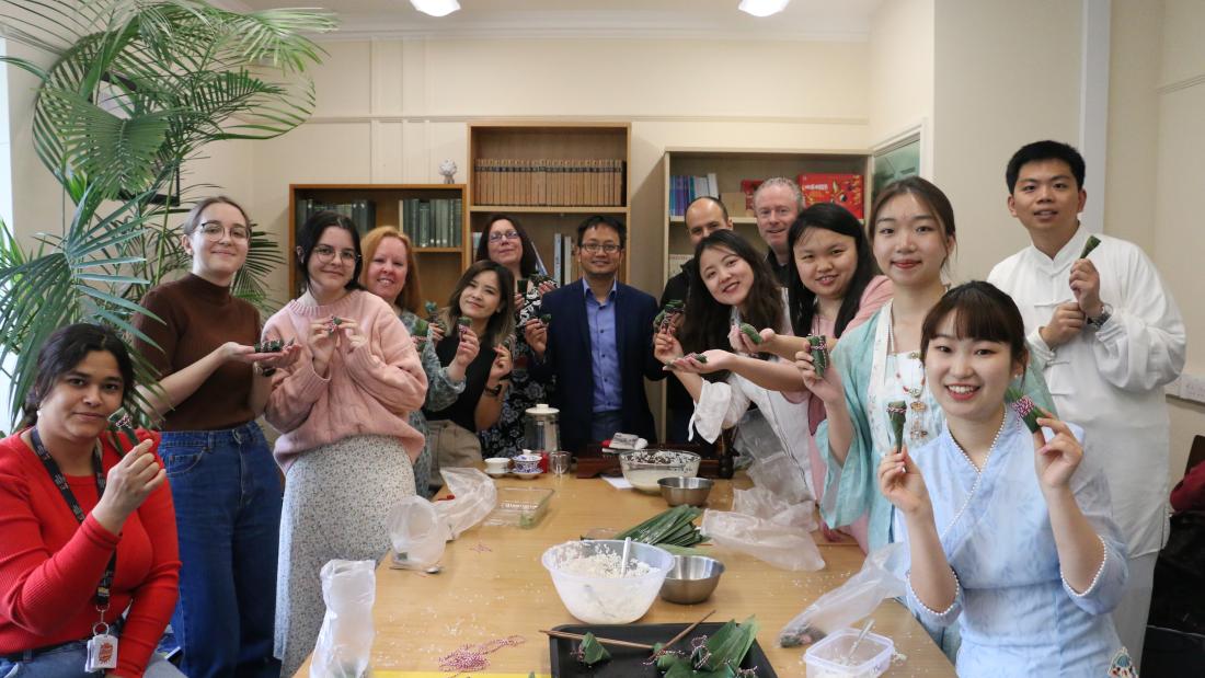 Group photo with zongzi 