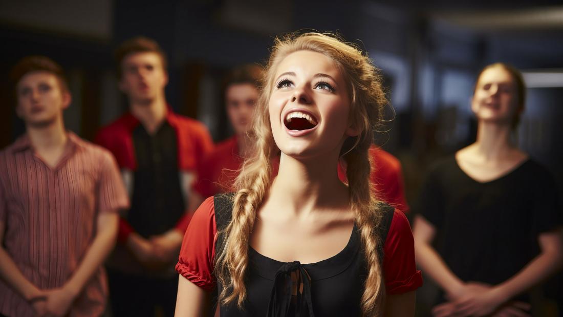 Students performing during a Drama class