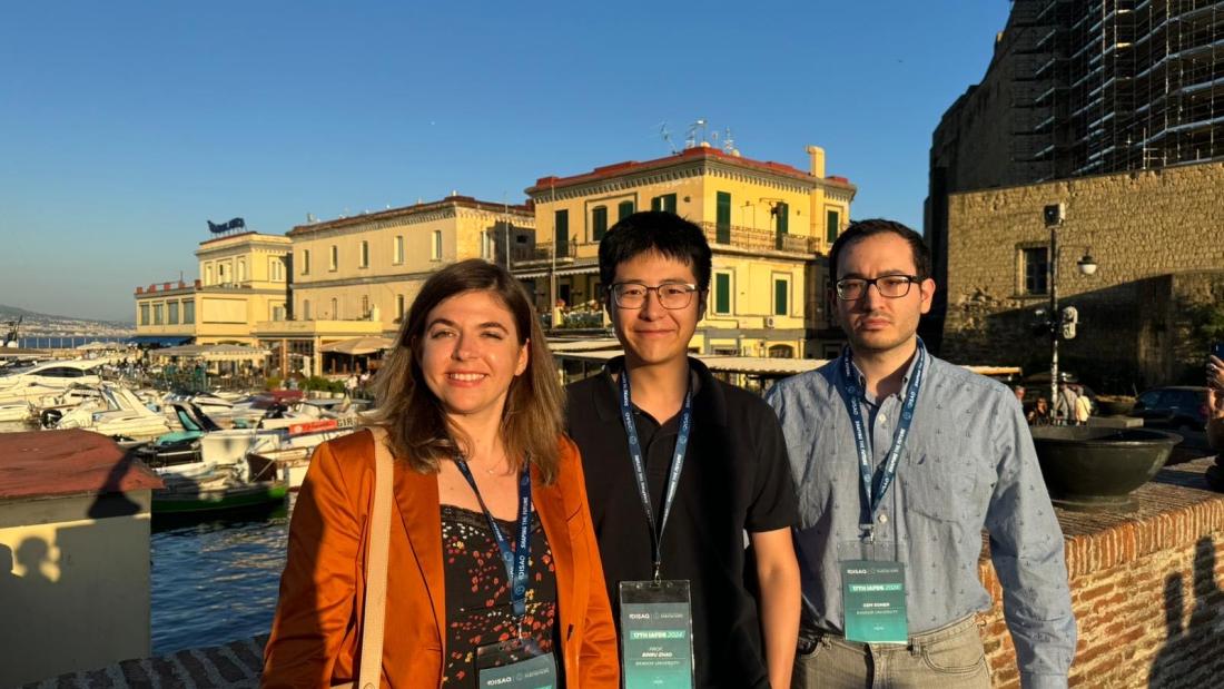 A photograph from the symposium, featuring Chiara, Cem, and Binru (Hong Ngoc Nguyen participated virtually), commemorates this successful event.