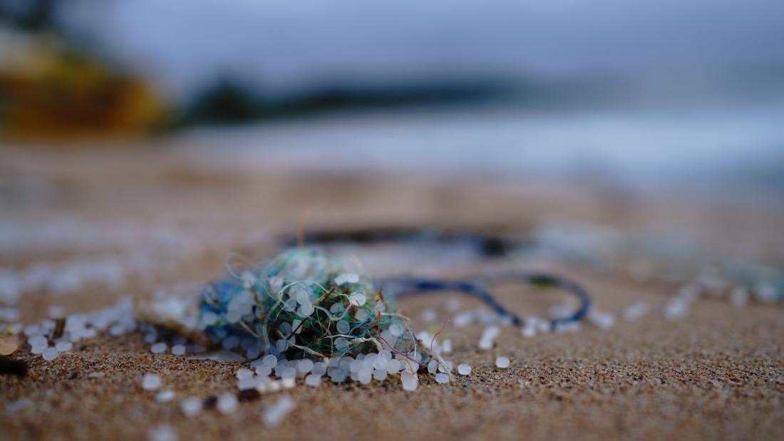 plastic on beach