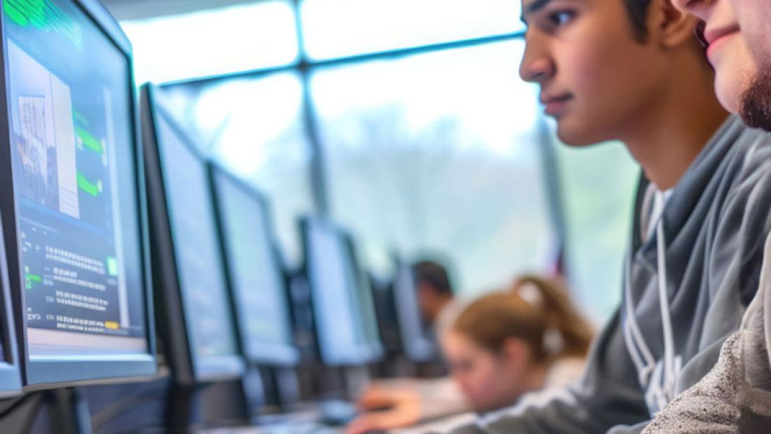 students in computer lab