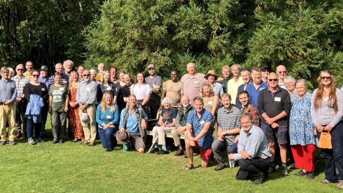 Group shot of Forestry alumni in Treborth Botanic Garden