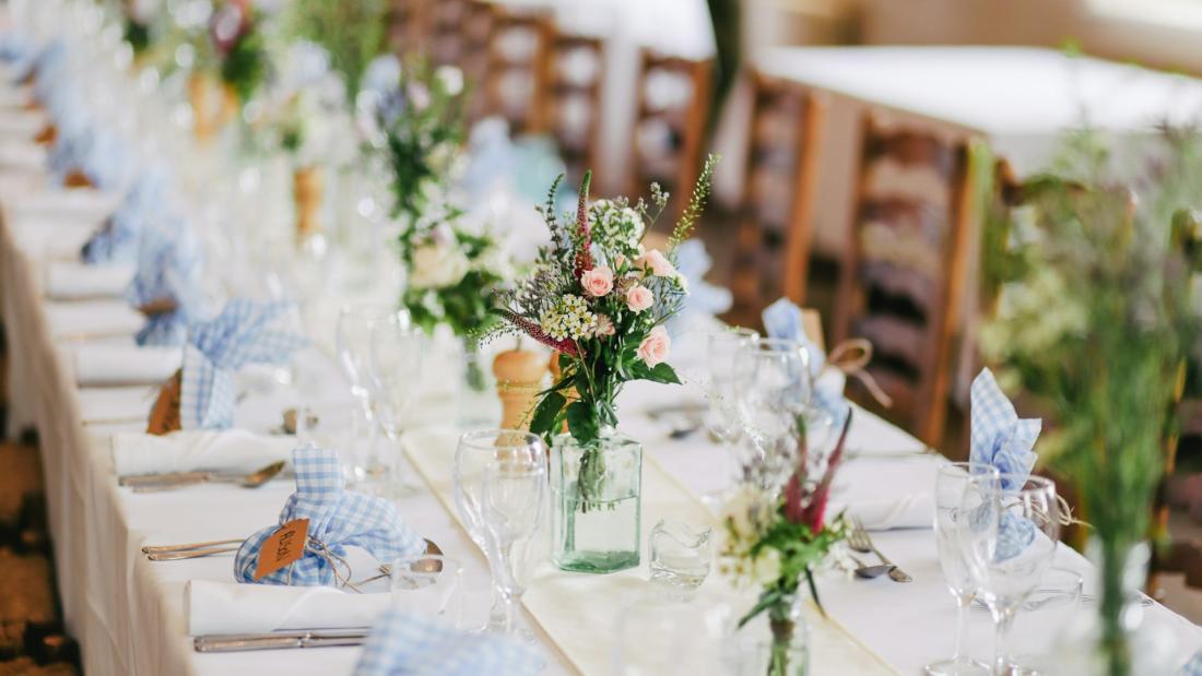 Wedding Venue tables set up for a celebration