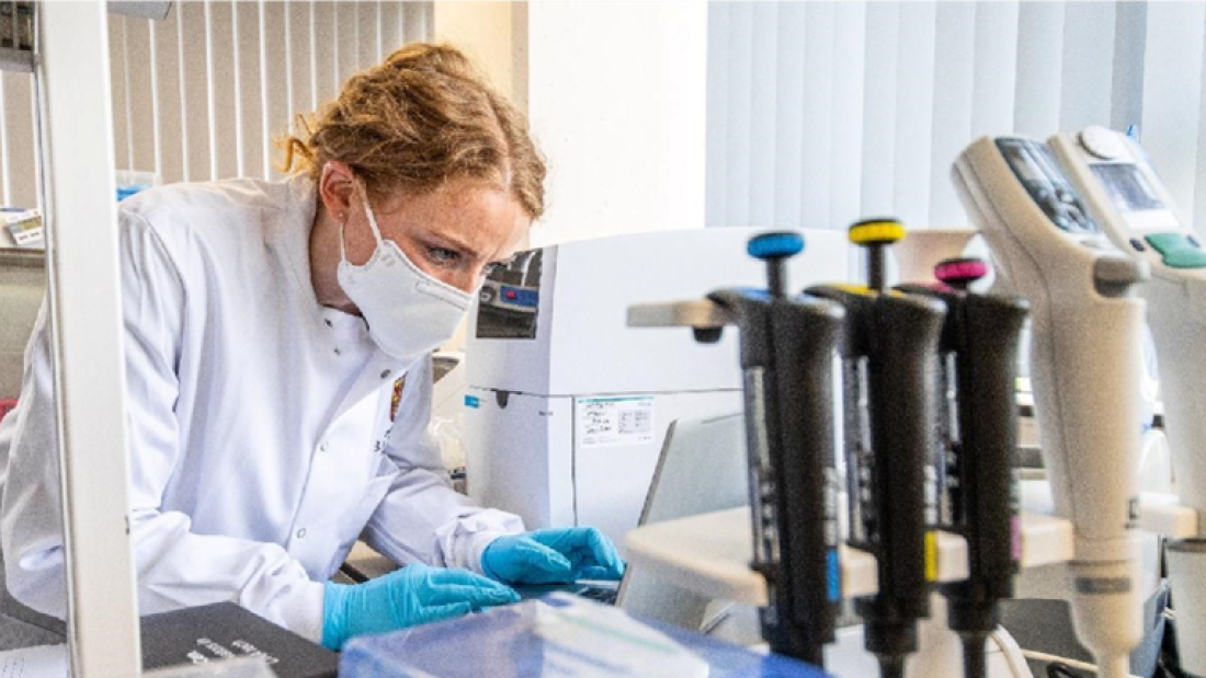 Wastewater researcher carrying out testing in the laboratory